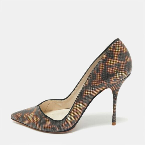 Sophia Webster Brown Printed Leather Izzy Pumps Size 37